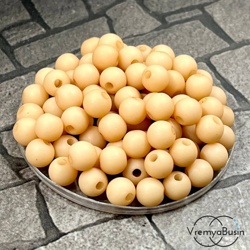 Бусины акриловые, матовые шарики 6 мм (упак. 20 шт.)