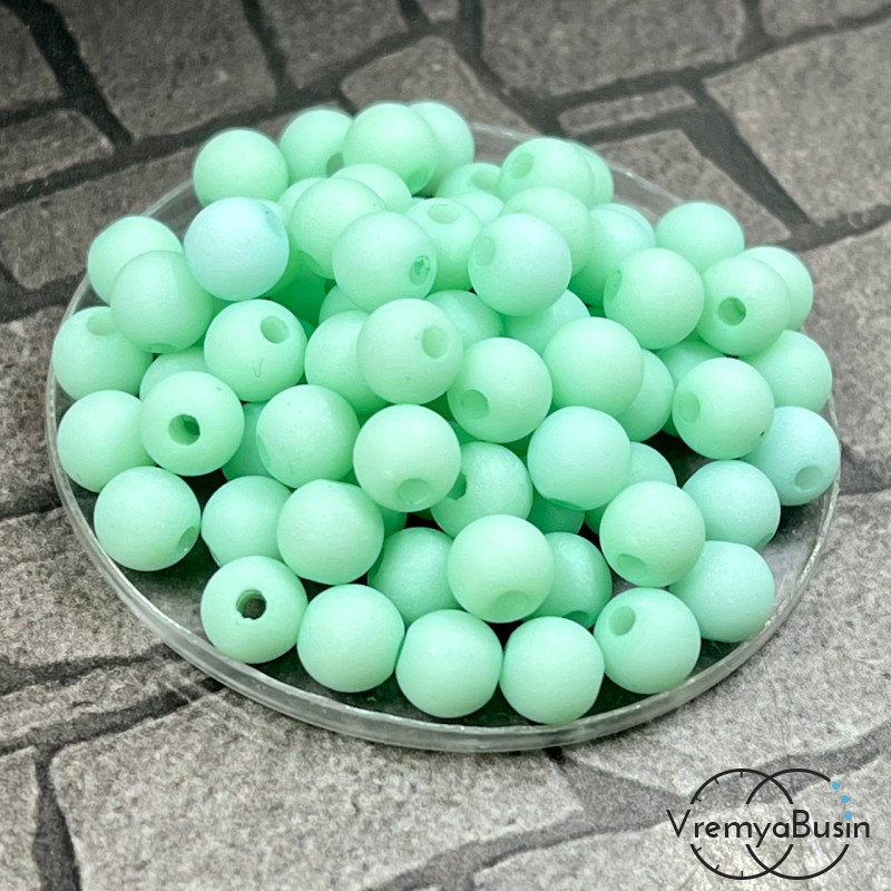 Бусины акриловые, матовые шарики 6 мм (упак. 20 шт.)