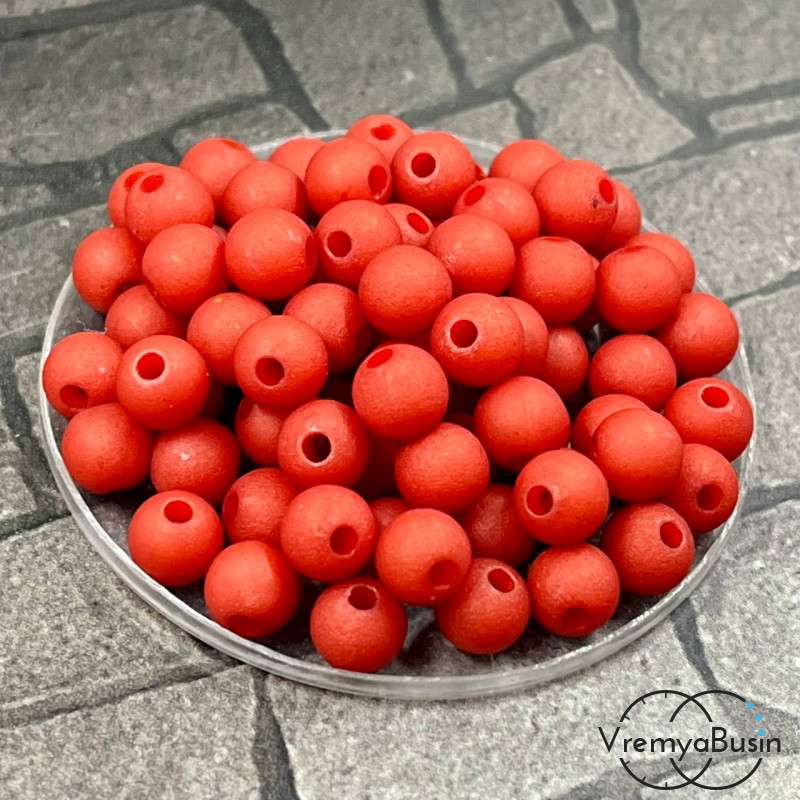 Бусины акриловые, матовые шарики 6 мм (упак. 20 шт.)