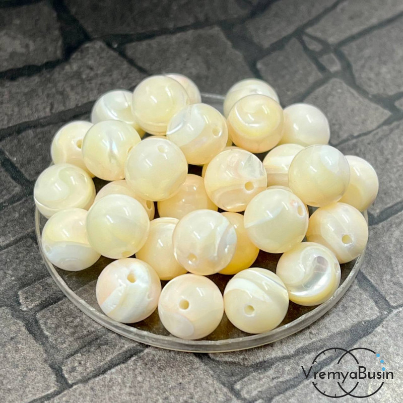 Перламутр натур., шарик гладкий 8 мм, цв. персиковый         (1   шт.)