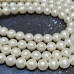 Жемчуг натуральный речной, белый округлый, ок. 9 мм (нить, ок. 45 шт.)