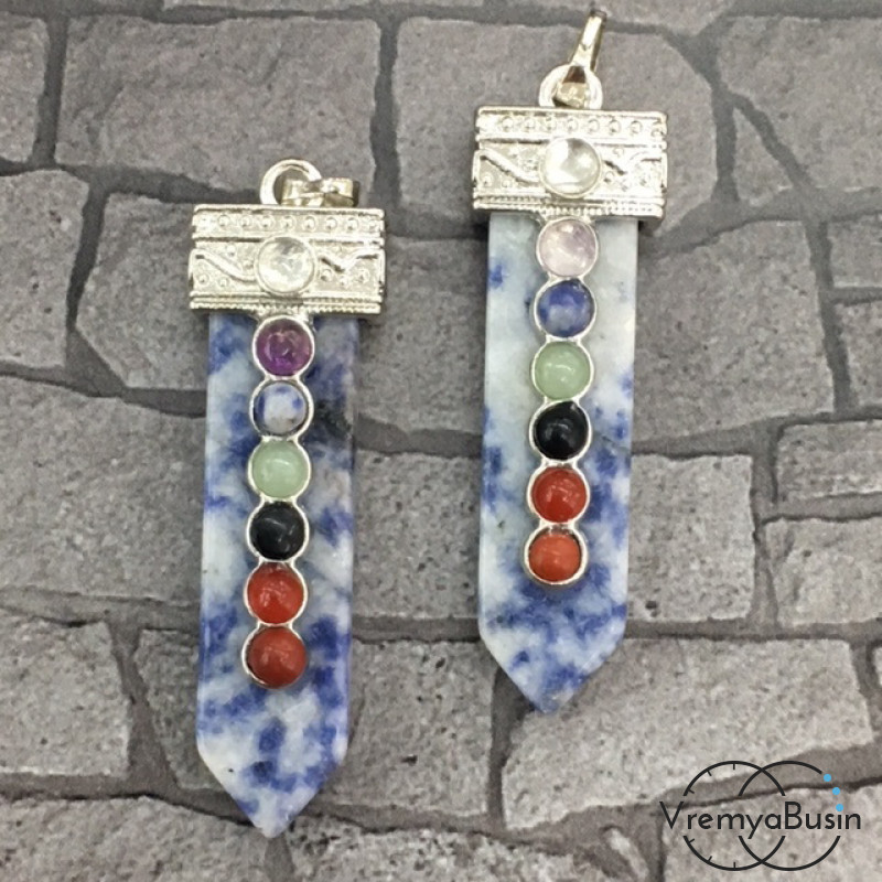 Азурит. Кулон из камня "7 чакр" (1 шт.)