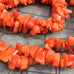 Коралл натуральный, бусины крупные сколы цв. оранжевый (нить, ок. 110 шт.)