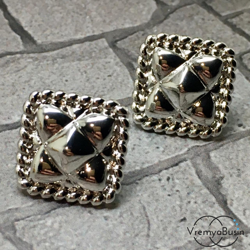 Швензы-гвоздики из латуни с родиевым покрытием (1 пара)