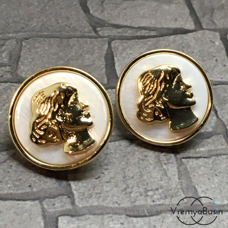 Швензы-гвоздики из латуни с позолотой (1 пара)