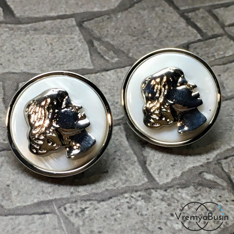 Швензы-гвоздики из латуни с родиевым покрытием (1 пара)