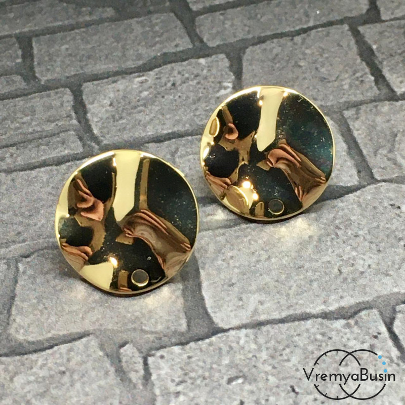 Швензы-гвоздики из латуни с позолотой (1 пара)