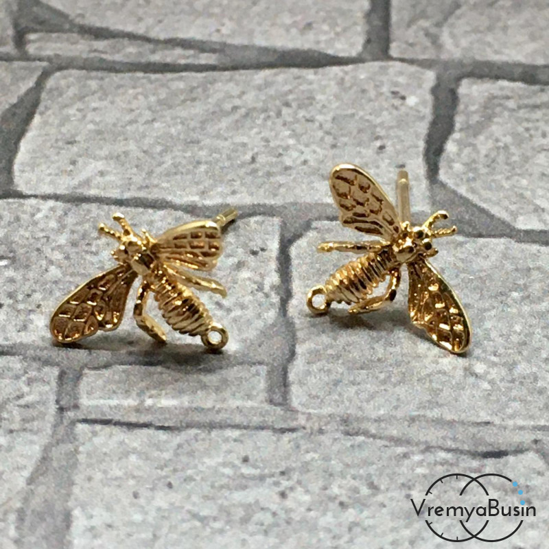 Швензы-гвоздики из латуни с позолотой (1 пара)