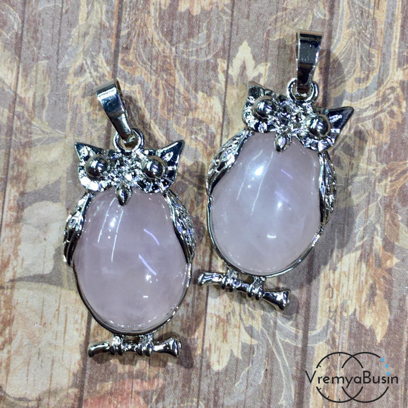 Розовый кварц. Подвеска с натур. камнем 16х28 мм(1 шт.)