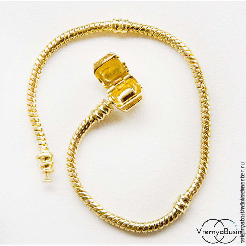Купить Основа для браслета в стиле пандора под золото, 19 см (1 шт.) поцене 184.26 ₽ - 3285
